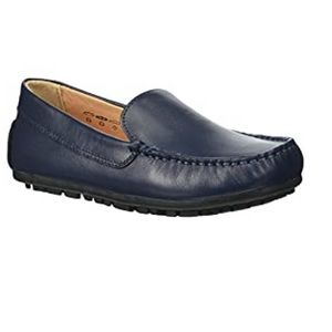 NEW Umi Slip On Boys Navy  Leather Loafer Size 30